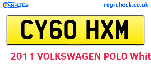 CY60HXM are the vehicle registration plates.