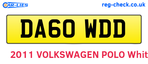 DA60WDD are the vehicle registration plates.