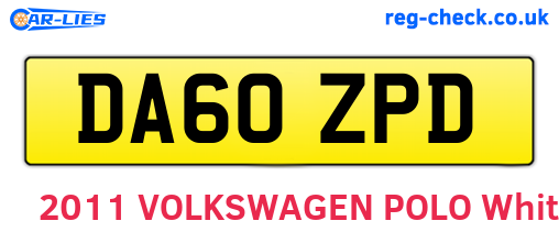 DA60ZPD are the vehicle registration plates.