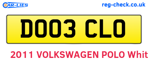 DO03CLO are the vehicle registration plates.