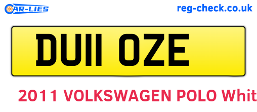 DU11OZE are the vehicle registration plates.