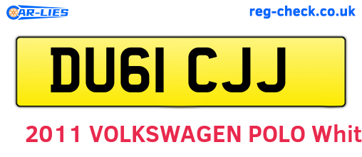 DU61CJJ are the vehicle registration plates.