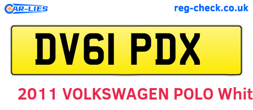 DV61PDX are the vehicle registration plates.