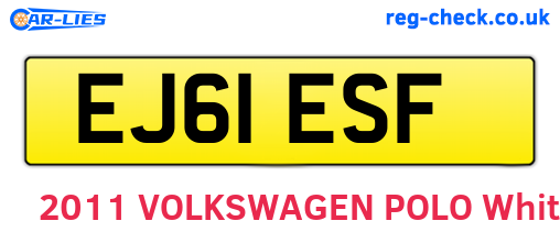 EJ61ESF are the vehicle registration plates.