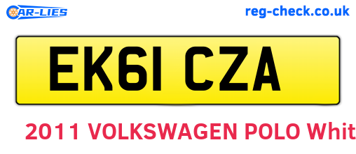 EK61CZA are the vehicle registration plates.