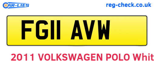 FG11AVW are the vehicle registration plates.