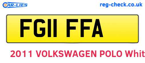 FG11FFA are the vehicle registration plates.