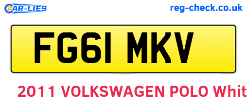 FG61MKV are the vehicle registration plates.