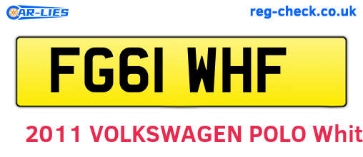 FG61WHF are the vehicle registration plates.