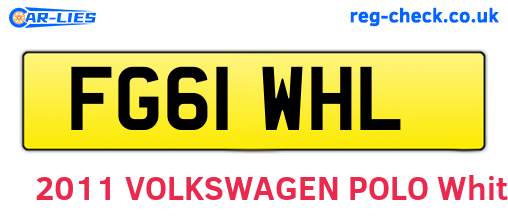 FG61WHL are the vehicle registration plates.