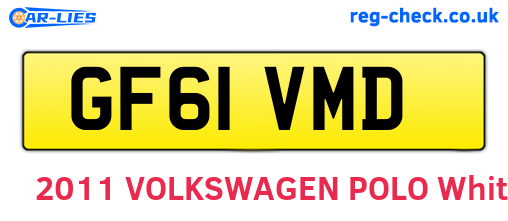 GF61VMD are the vehicle registration plates.