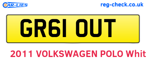 GR61OUT are the vehicle registration plates.