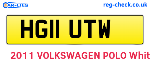 HG11UTW are the vehicle registration plates.