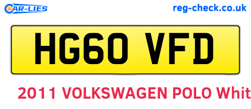 HG60VFD are the vehicle registration plates.