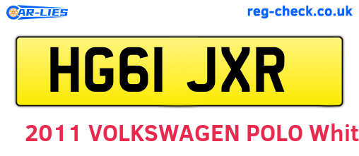 HG61JXR are the vehicle registration plates.