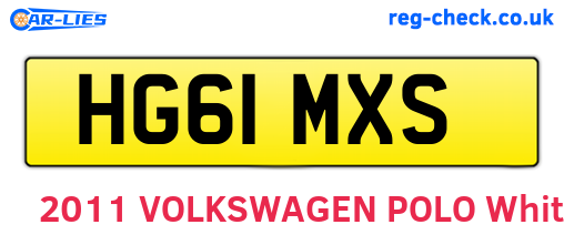HG61MXS are the vehicle registration plates.