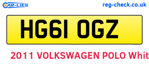 HG61OGZ are the vehicle registration plates.