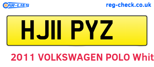 HJ11PYZ are the vehicle registration plates.