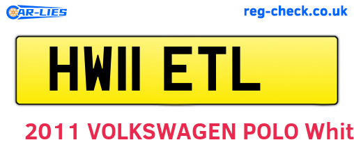 HW11ETL are the vehicle registration plates.