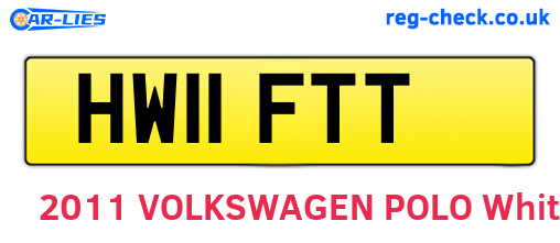 HW11FTT are the vehicle registration plates.