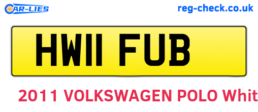 HW11FUB are the vehicle registration plates.