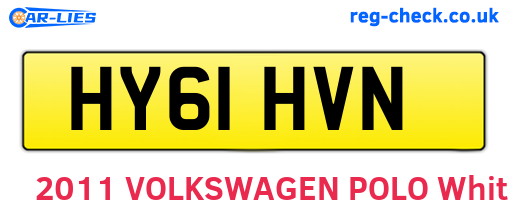 HY61HVN are the vehicle registration plates.