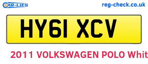 HY61XCV are the vehicle registration plates.