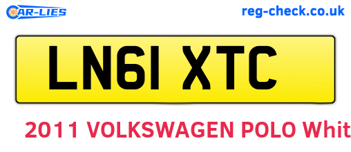 LN61XTC are the vehicle registration plates.