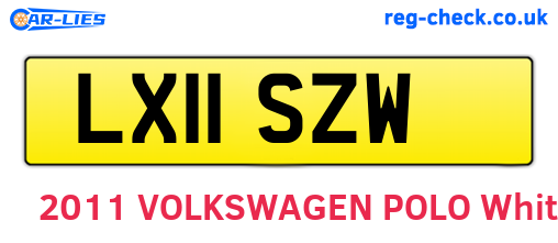 LX11SZW are the vehicle registration plates.