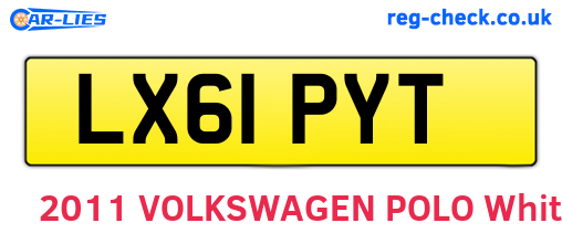 LX61PYT are the vehicle registration plates.