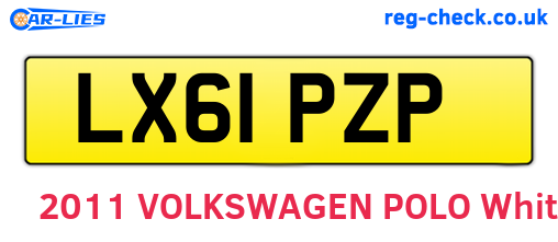 LX61PZP are the vehicle registration plates.