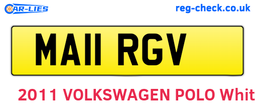 MA11RGV are the vehicle registration plates.