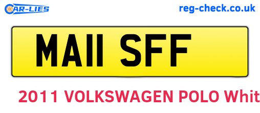 MA11SFF are the vehicle registration plates.