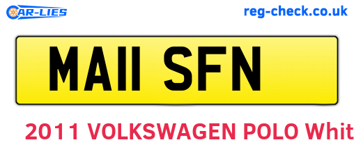 MA11SFN are the vehicle registration plates.