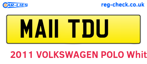 MA11TDU are the vehicle registration plates.