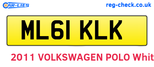 ML61KLK are the vehicle registration plates.