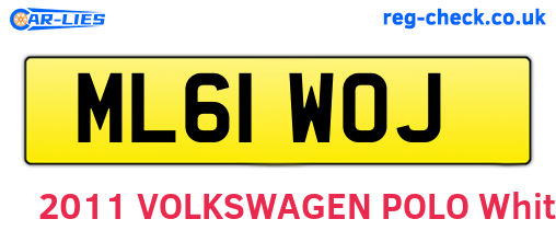 ML61WOJ are the vehicle registration plates.