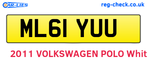 ML61YUU are the vehicle registration plates.