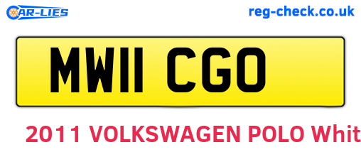 MW11CGO are the vehicle registration plates.