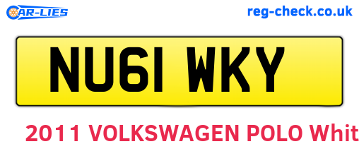 NU61WKY are the vehicle registration plates.