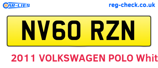 NV60RZN are the vehicle registration plates.