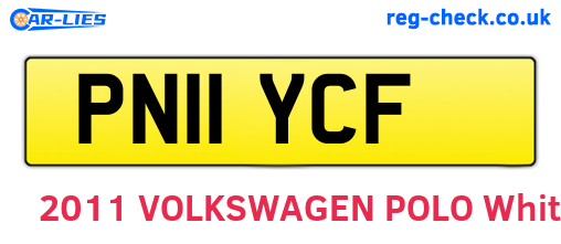 PN11YCF are the vehicle registration plates.