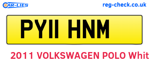 PY11HNM are the vehicle registration plates.