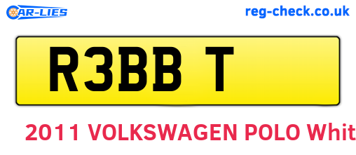 R3BBT are the vehicle registration plates.