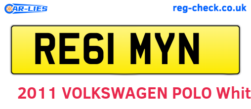 RE61MYN are the vehicle registration plates.