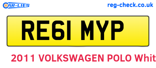 RE61MYP are the vehicle registration plates.
