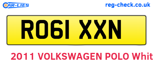 RO61XXN are the vehicle registration plates.
