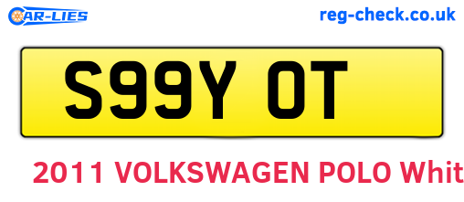 S99YOT are the vehicle registration plates.