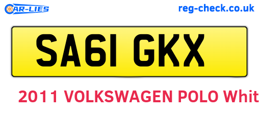 SA61GKX are the vehicle registration plates.