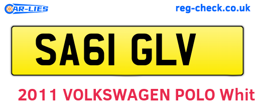 SA61GLV are the vehicle registration plates.